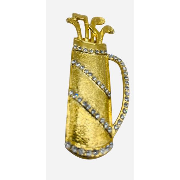 Golf Jewelry Set: Golf Bag Pin, Golf Shoe Pendant, After Golf Pendant Set of 3 - Picture 2 of 6